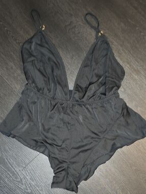 Bluebella Black Sheer Romper with Plunge Neck